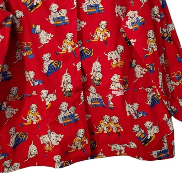 Cherokee Inspired Comfort Fire Dept Dalmation Dog Scrub Top - Picture 3 of 14